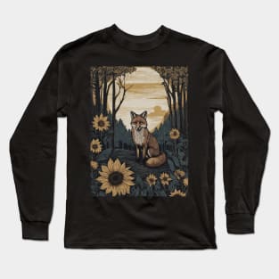 Sunflower Fox Long Sleeve T-Shirt